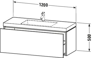 Duravit Waschtisch-Unterschrank c-bonded L-Cube 120 x 48 cm, 1 Hahnloch, eiche dunkel gebürstet, 1 Auszug, wandhängend