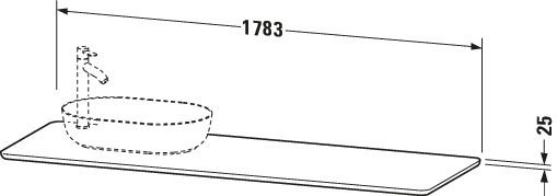 Duravit Waschtisch-Konsole Luv 178,3x59,5x2,5cm, aus Massivholz, mit 1 Ausschnitt, links, nussbaum