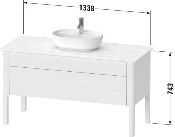 Duravit Waschtisch-Unterschrank Luv 133,8x57x74,3cm, 1 Schubkasten, 1 Auszug, stehend, Nachtblau Seidenmatt