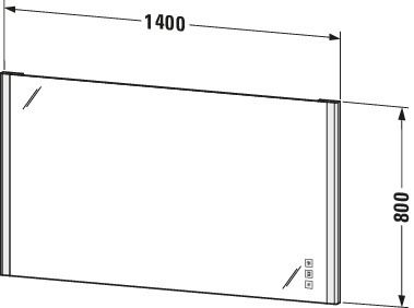 Duravit Lichtspiegel XSquare 140 x 80 x 3,3 cm, 72 W, LED, chrom