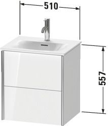 Duravit Waschtisch-Unterschrank XViu 51x42x55,7cm, 2 Schubkästen, champagner matt, Eiche terra