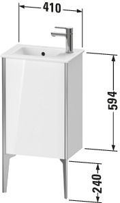 Duravit Waschtisch-Unterschrank XViu 41x29x59,4cm, stehend, champagner matt, Anschlag rechts, graphit supermatt