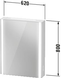 DU SPS XViu mit Bel. 800x620x156mm champ.matt, Anschlag rechts ohne ES,F