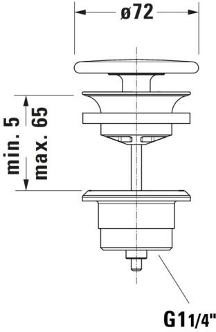 Duravit Schaftventil d&#x3D; 72mm, für Waschtische ohne Überlauf, weiß