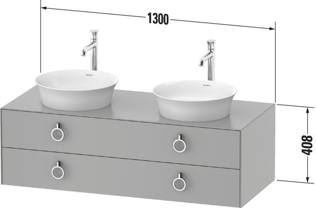 Duravit Waschtisch-Unterschrank White Tulip 130x55cm, Taupe Seidenmatt, kein Einrichtungssystem/mit Innenbeleuchtung