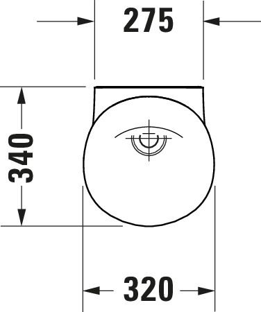 Duravit Absaug-Urinal White Tulip 32x34cm, Zulauf von hinten, Rimless, mit Fliege, weiß WonderGliss