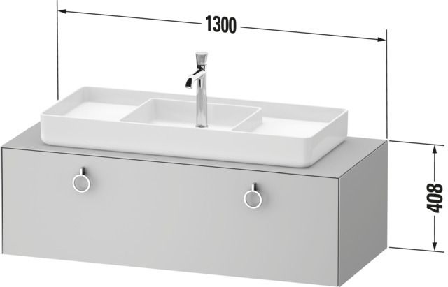 Duravit Waschtisch-Unterschrank White Tulip 130x55cm, Becken links, Nordic Weiß Hochglanz, kein Einrichtungssystem/mit Innenbeleuchtung