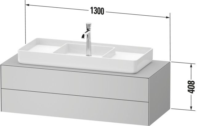 Duravit Waschtisch-Unterschrank White Tulip 130x55cm, Becken links, Eiche natur massiv/graphit seidenmatt, kein Einrichtungssystem/mit Innenbeleuchtung