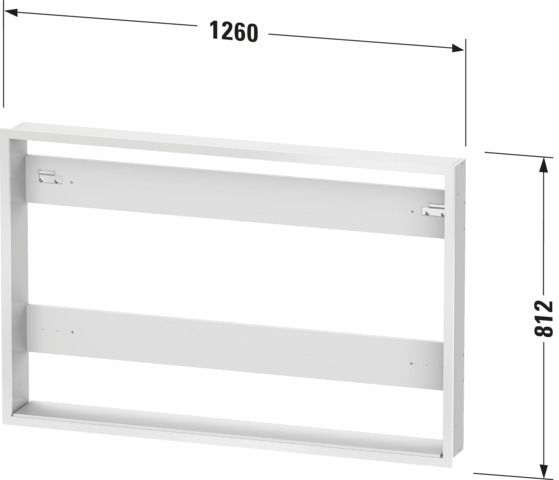 Duravit Einbauset 126,1 x 13,9 cm, Rahmen für Spiegelschrank Good/Better