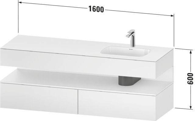 DU QTG EWT KWTU 1600 Wß Hgl. Be 1600x550x600 Fr Gt Mt. H 3Hwu