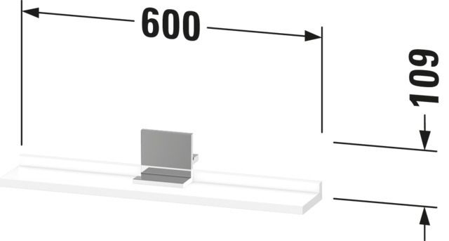 Duravit Spiegel-Ablage Sivida 65 x 65 x 3,6 cm, Weiß Hochglanz, montiert, chrom