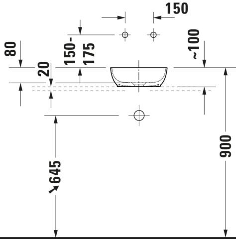 Duravit Aufsatzwaschtisch DuroCast Plus Sivida 30x30cm, Innenfarbe Blassgrün Matt, Aussenfarbe weiß seidenmatt