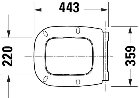 Duravit WC-Sitz eckig mit Absenkautomatik, abnehmbar, 44,3cm, Universal, Scharnier Edelstahl, weiß