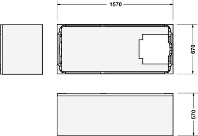 Duravit Rechteck-Badewanne D-Code 160 x 70 x 45 cm, Ablauf im Fußbereich, 1 Rückenschräge, weiß