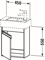 Duravit Waschtisch-Unterschrank Ketho 45x22,5x55cm, wandhängend, Tür links, Eiche natur