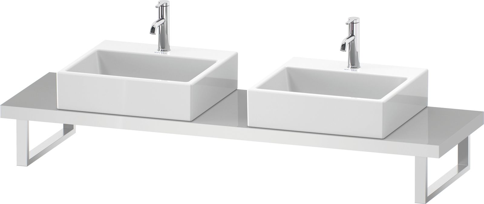 Duravit Konsole Cpmpact L-Cube 80-200x48cm, 2 Ausschnitte, Stärke 4.5 cm, eiche schwarz