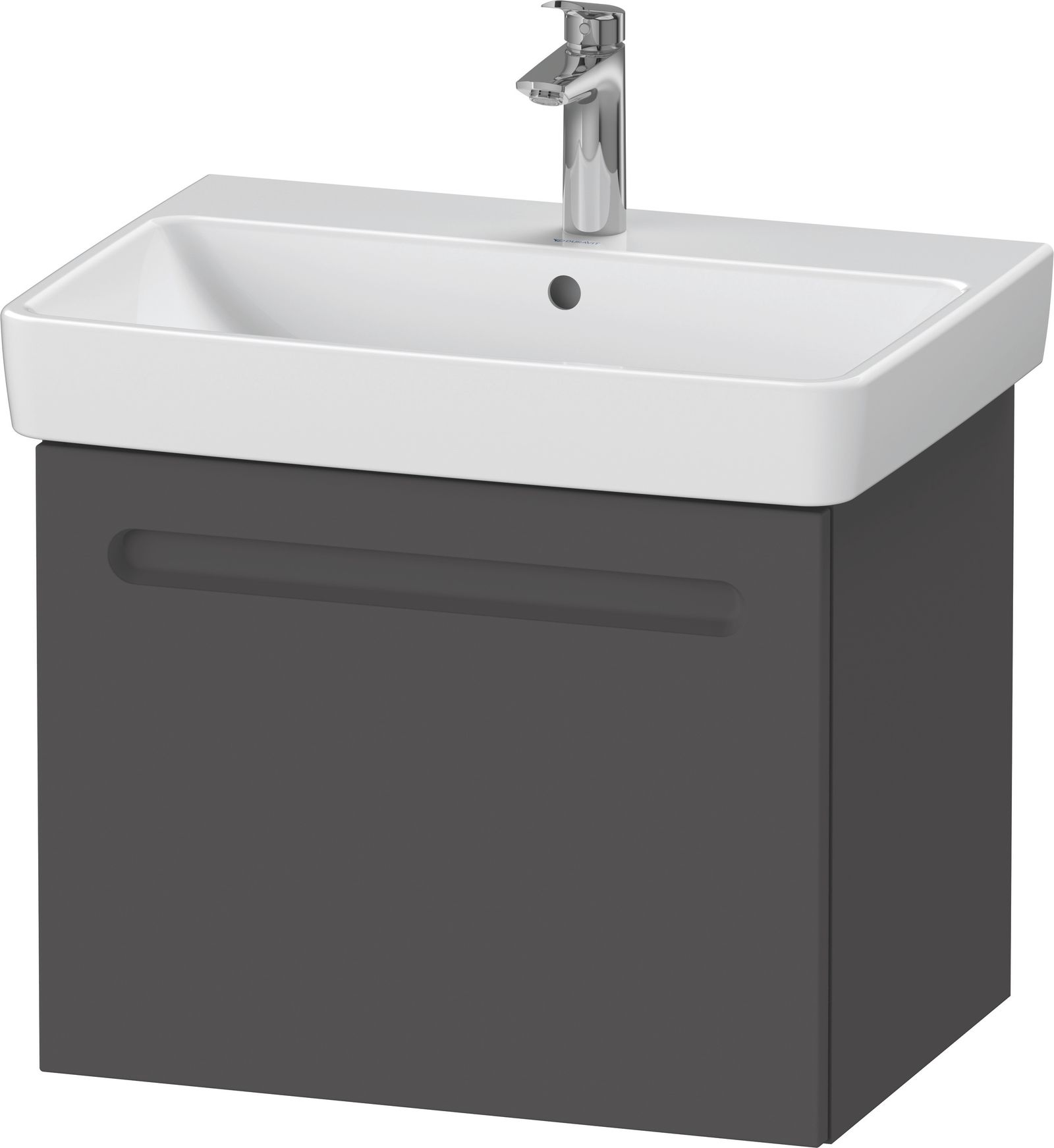 Duravit Waschtisch-Unterschrank No. 1 59 x 42,6 x 47,8 cm, Graphit Matt, 1, Schubkasten, 1 Auszug, wandhängend