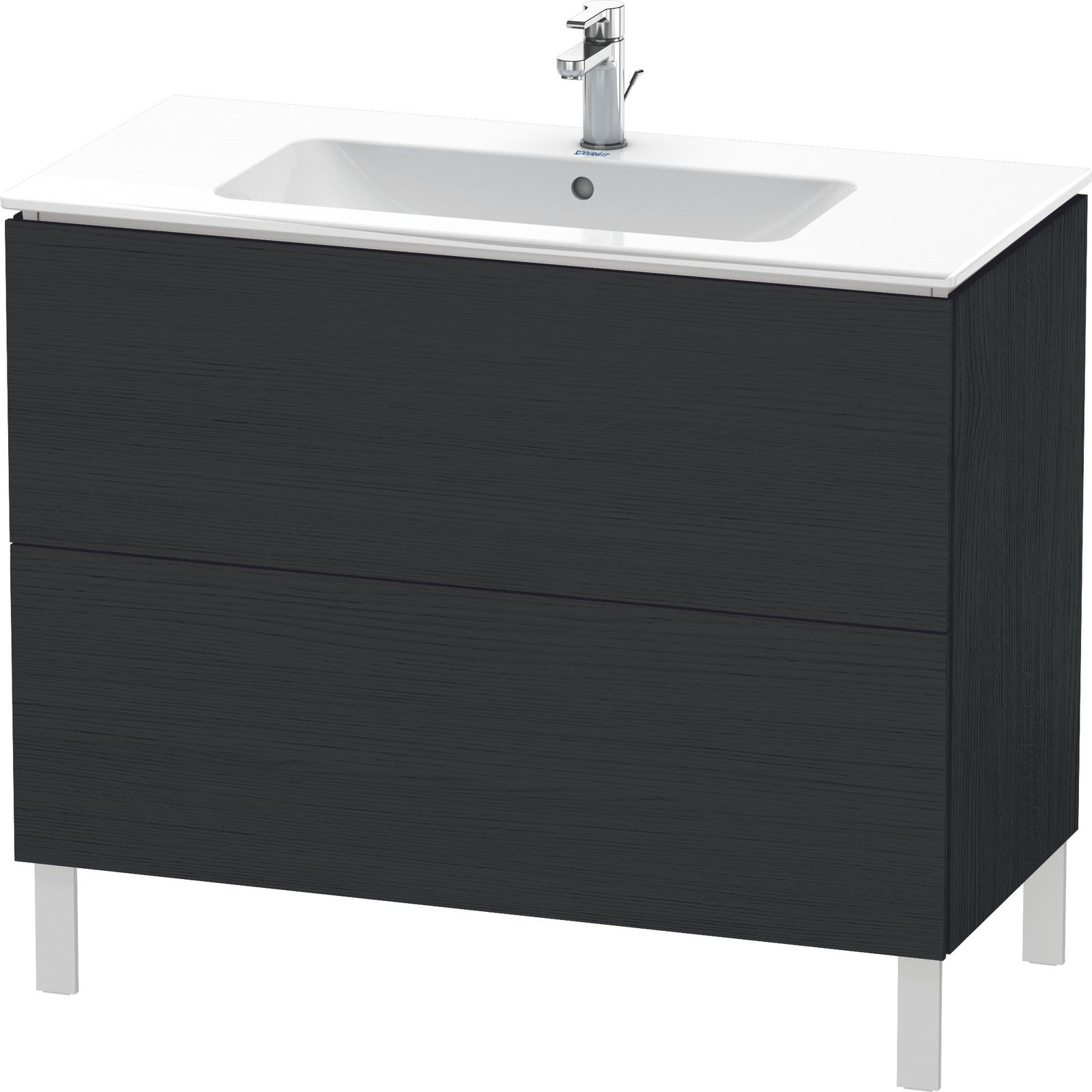 Duravit Waschtisch-Unterschrank L-Cube 102 x 48,1 cm, eiche schwarz, 2 Auszüge, stehend