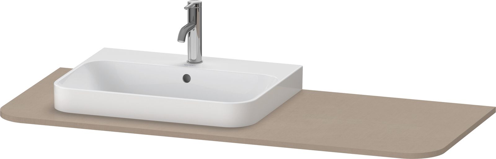 Duravit Waschtisch-Konsole Happy D.2 Plus 130x55cm, mit 1 Ausschnitt, Becken links, leinen