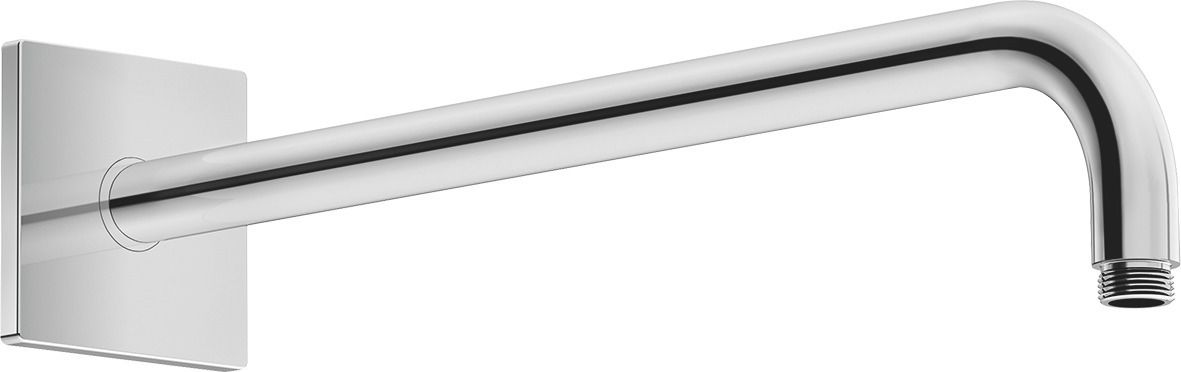 Duravit Brausearm 352mm, gebogen, eckige Rosette, chrom