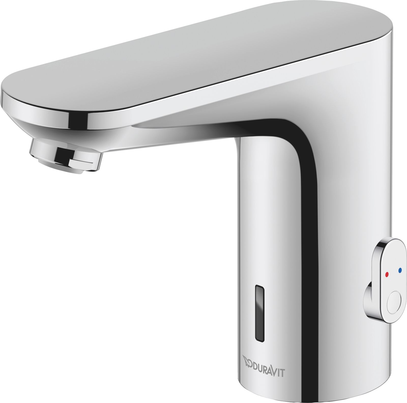 Duravit Infrarot-Waschtisch-Armatur Sensor 1 Batterie, Ausladung 122mm, Temperaturregulierung, chrom