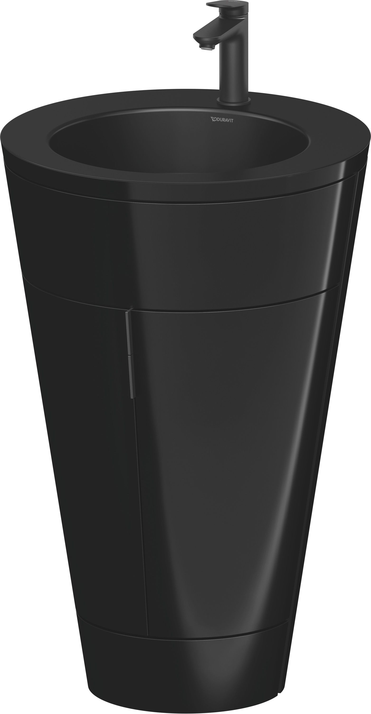 Duravit Waschtisch-Unterschrank c-bonded Set Starck 1 56x86,4x60,5cm, stehend, Griff diamantschwarz, schwarz hochglanz