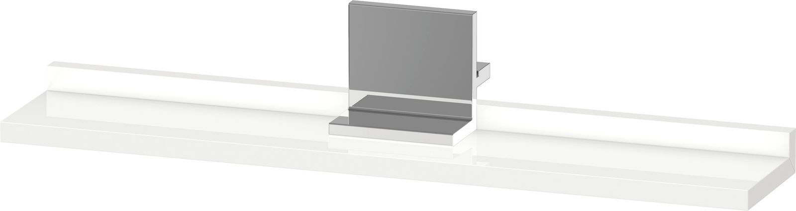Duravit Spiegel-Ablage Sivida 65 x 65 x 3,6 cm, Weiß Hochglanz, montiert, chrom