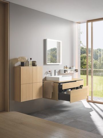 Duravit Halbhochschrank L-Cube 70x24,3x80cm, 2 Türen, eiche natur