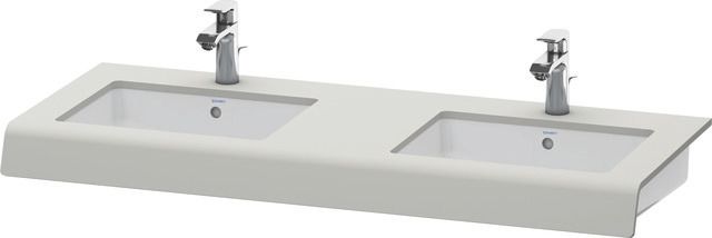 Duravit Waschtisch-Konsole DuraStyle 80-200x55x10cm, 2 Ausschnitte, betongrau matt