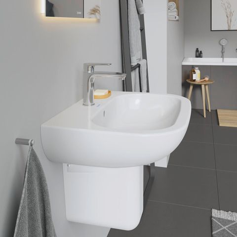 Duravit Waschtisch D-Code 60 x 46 cm, mit Hahnloch, Überlauf, Hahnlochbank, weiß