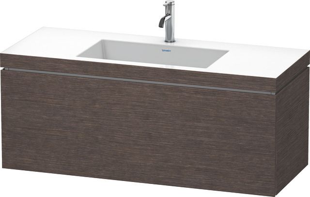 Duravit Waschtisch-Unterschrank c-bonded L-Cube 120 x 48 cm, 1 Hahnloch, eiche dunkel gebürstet, 1 Auszug, wandhängend