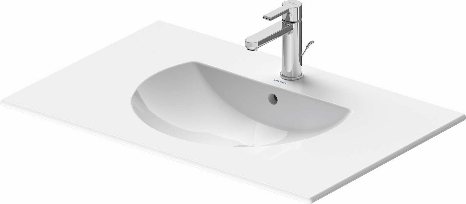Duravit Möbel-Waschtisch Darling New 83 x 54,5 cm, weiß, mit Hahnloch, mit Überlauf, mit Hahnlochbank