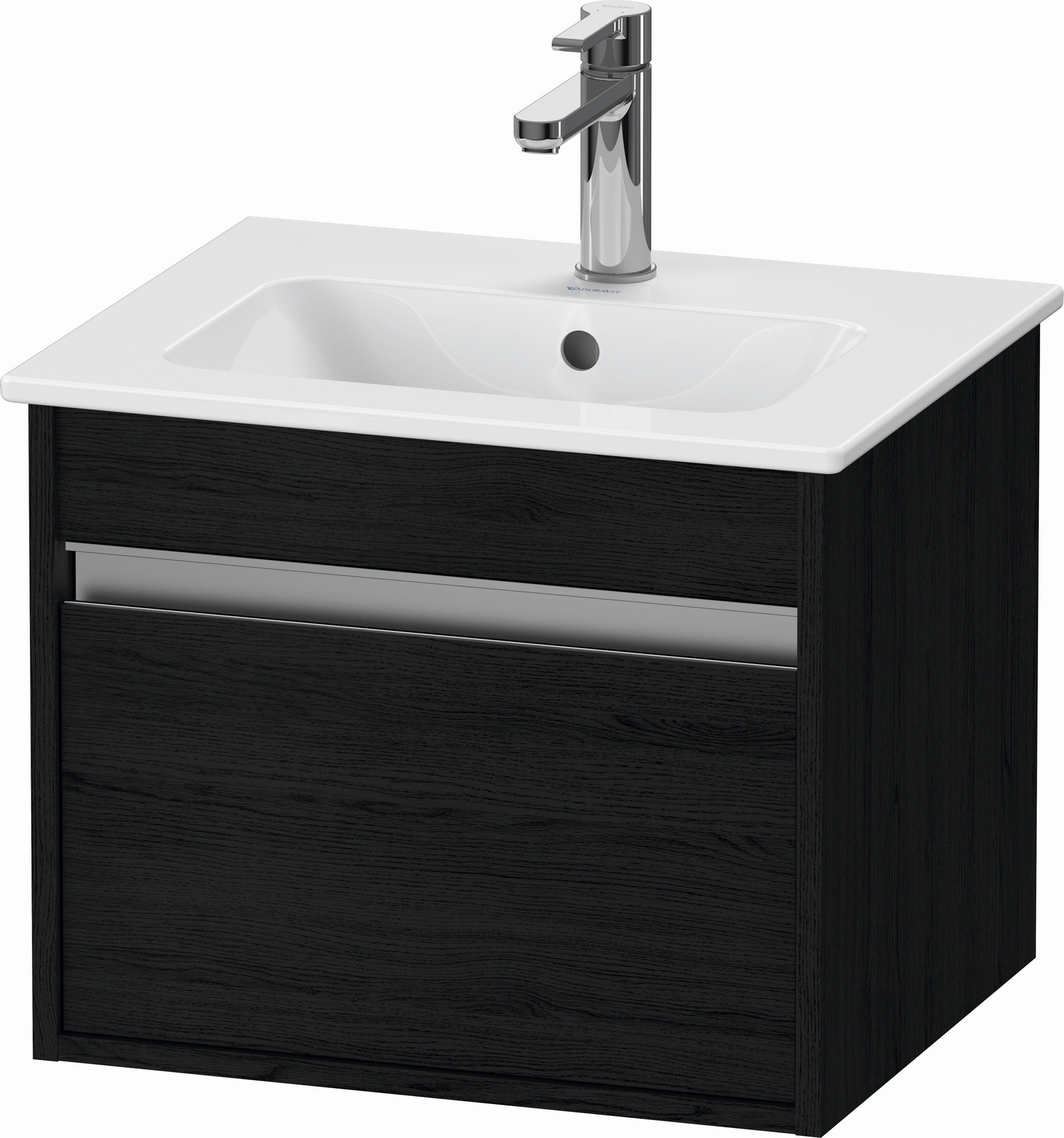 Duravit Waschtisch-Unterschrank Ketho Compact 50x41,2x41cm, 1 Auszug, wandhängend, Eiche schwarz