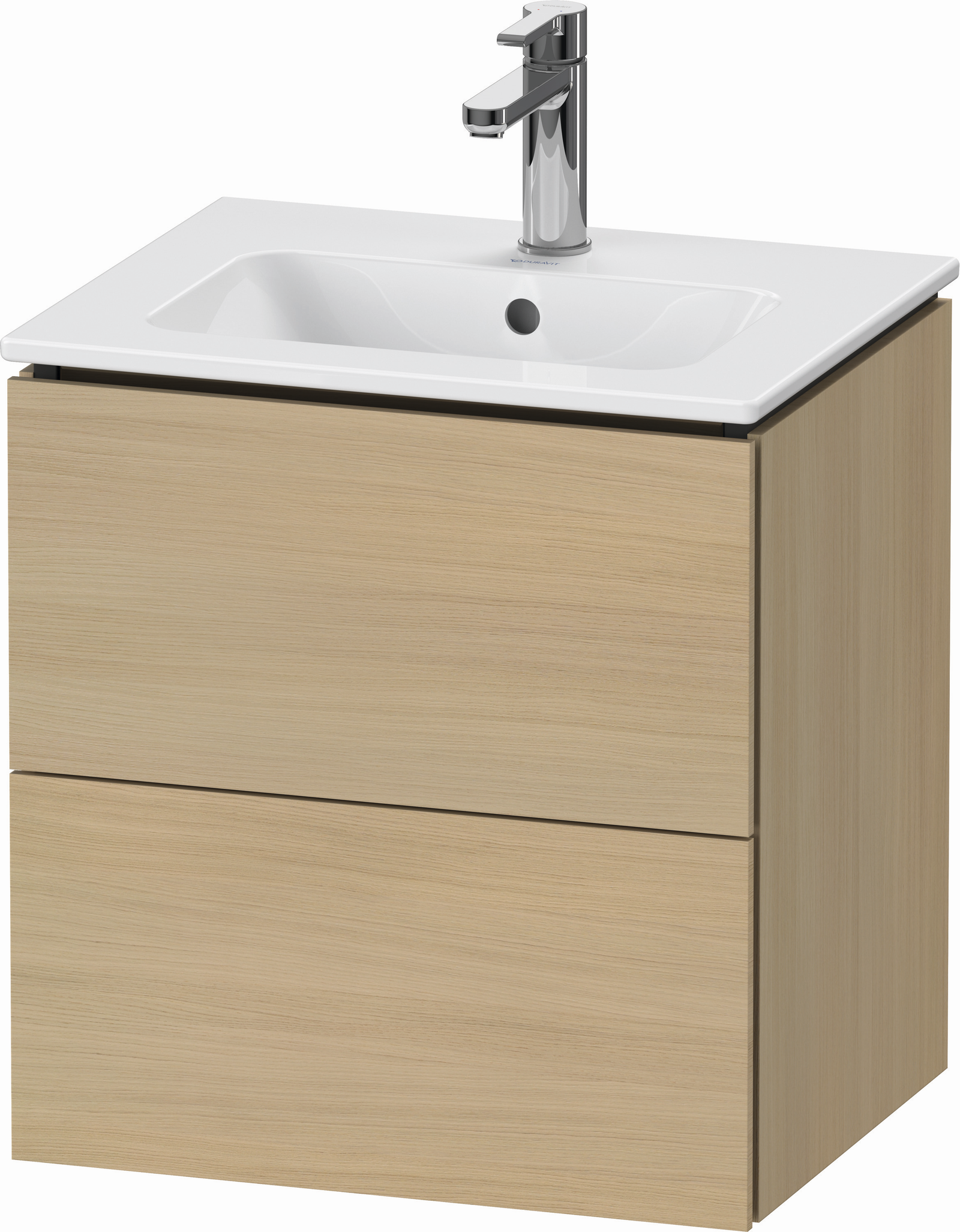 Duravit Waschtisch-Unterschrank Compact L-Cube 52x42,1x55cm, 2 Schubkästen, wandhängend, mediterane eiche