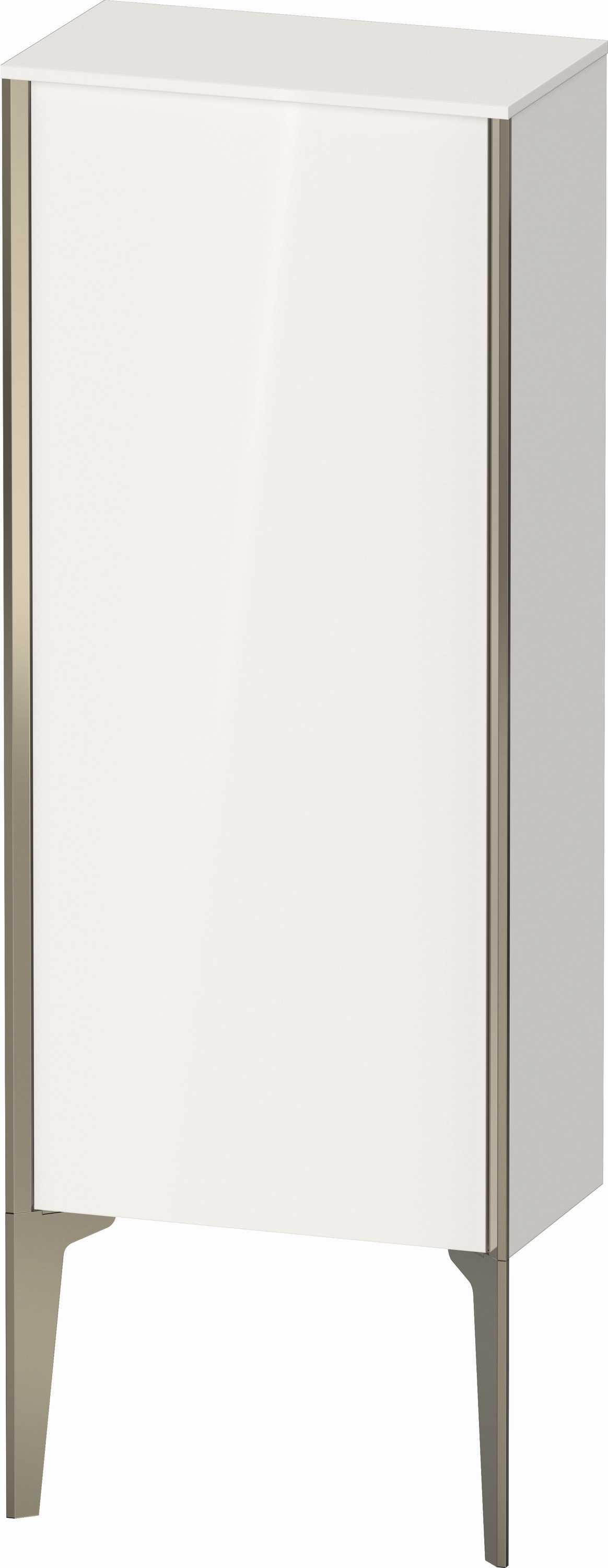 Duravit Halbhochschrank XViu 40x24x89cm, schwarz matt, Tür rechts, Eiche terra
