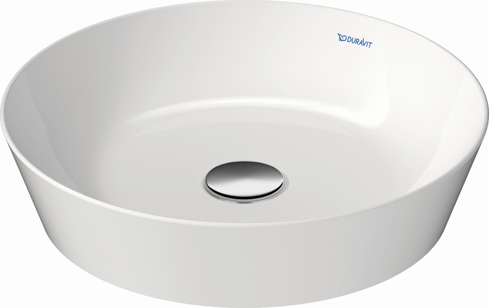 Duravit Aufsatz-Waschbecken Cape Cod d&#x3D; 43cm, ohne Hahnloch, Überlauf, Hahnlochbank, Weiß Seidenmatt