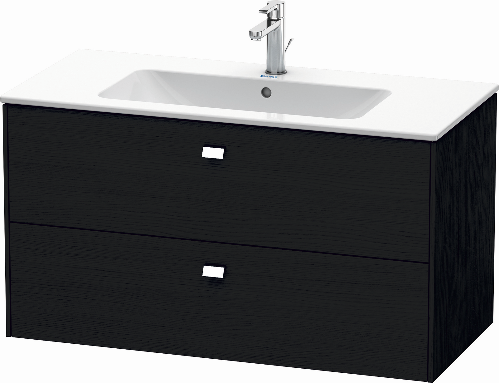 Duravit Waschtisch-Unterschrank Brioso 102 x 47,9 cm, chrom/Eiche schwarz, 2 Schubkästen, wandhängend