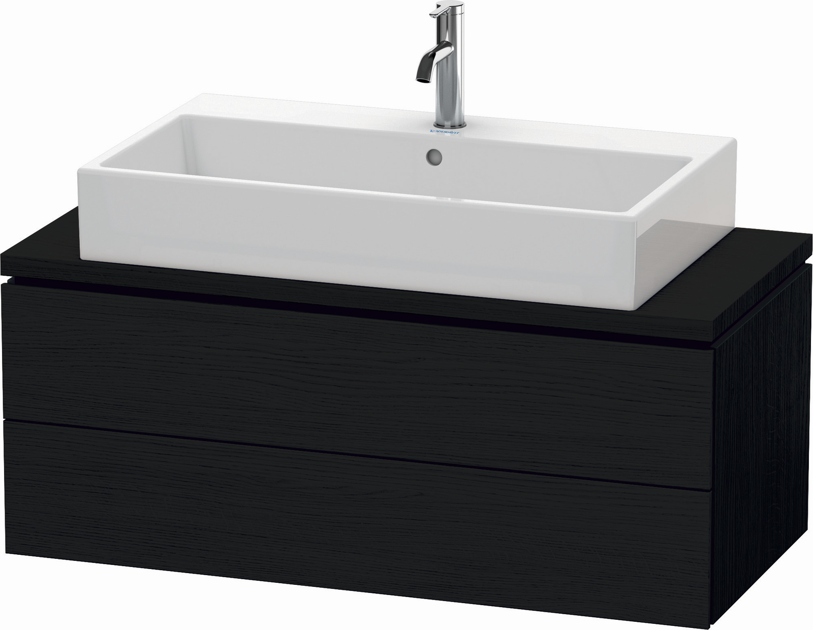 Duravit Waschtisch-Unterschrank Compact L-Cube 102 x 47,7 cm, eiche schwarz, für Konsole, 2 Schubkästen