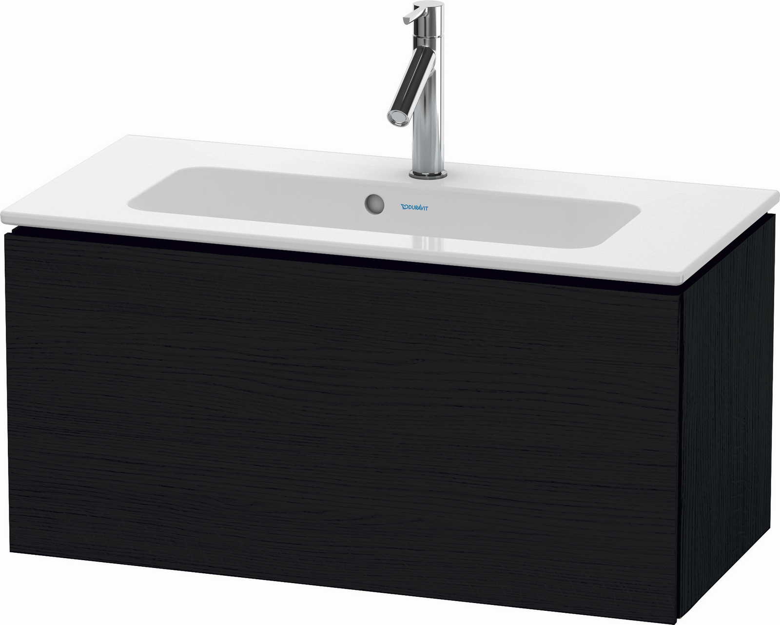 Duravit Waschtisch-Unterschrank Compact L-Cube 82 x 39,1 cm, eiche schwarz, 1 Auszug, wandhängend
