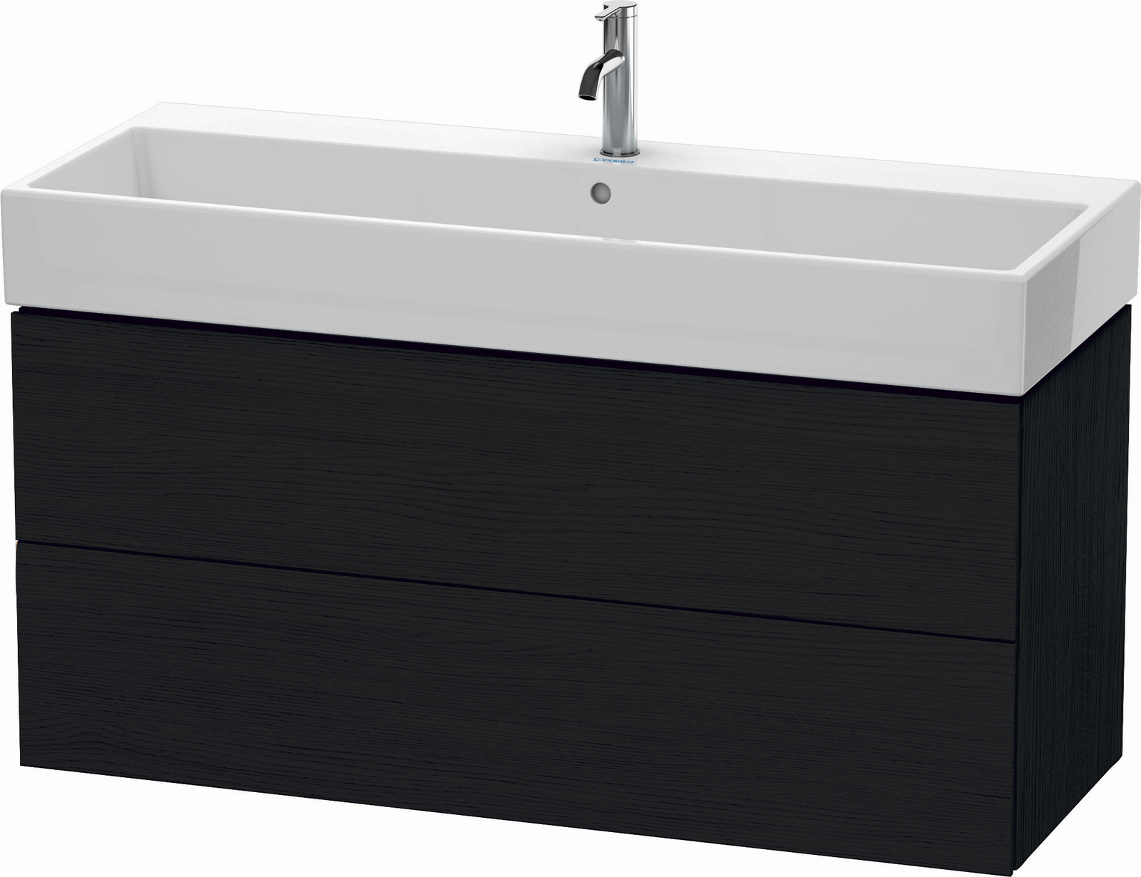 Duravit Waschtisch-Unterschrank L-Cube 118,4x 45,9 cm, eiche schwarz, 2 Schubkästen, wandhängend