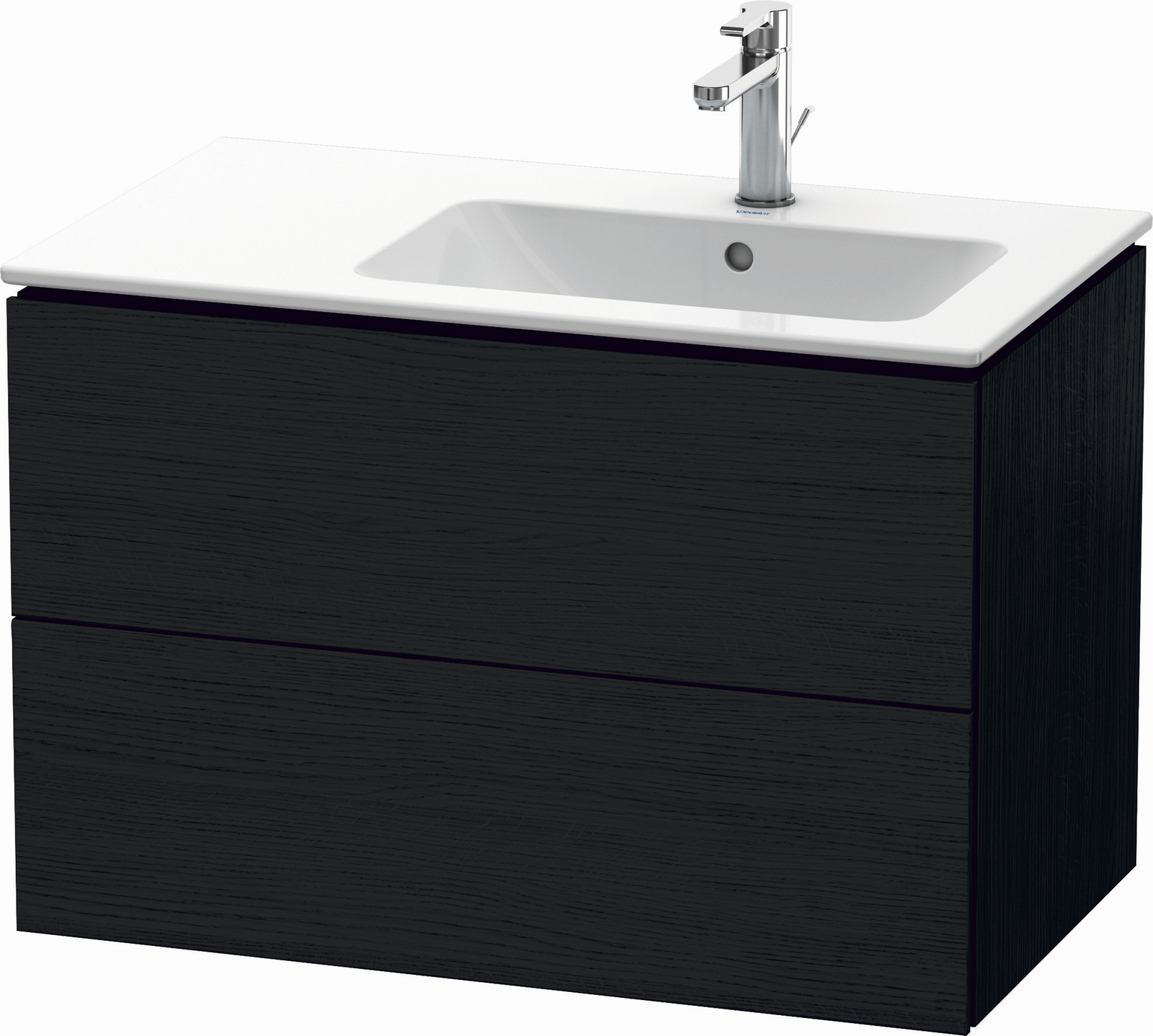 Duravit Waschtisch-Unterschrank L-Cube 82x48,1x55cm, 2 Schubkästen, Becken rechts, eiche schwarz