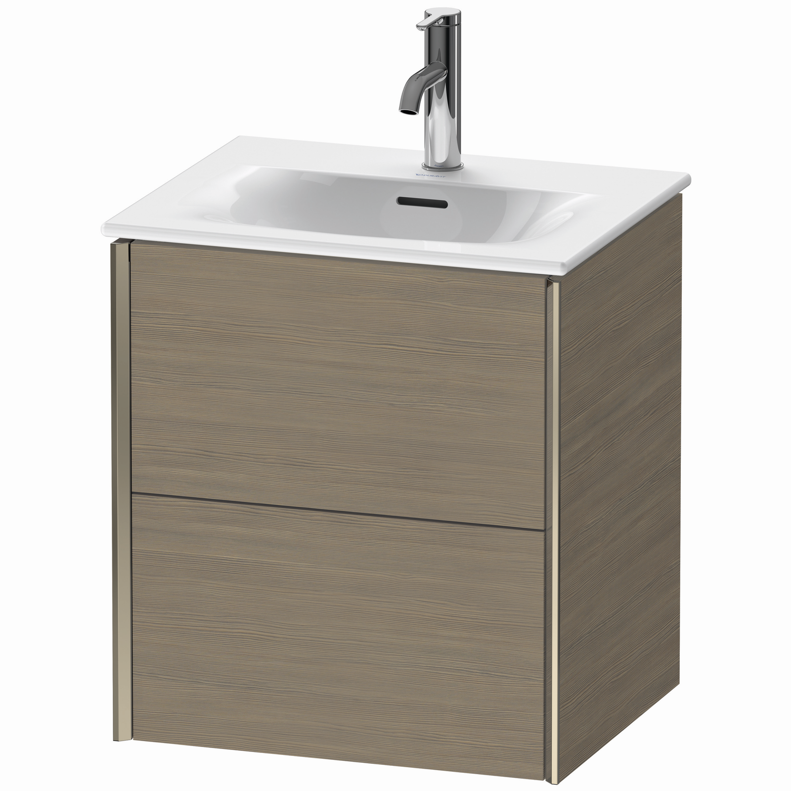 Duravit Waschtisch-Unterschrank XViu 51x42x55,7cm, 2 Schubkästen, champagner matt, Eiche terra