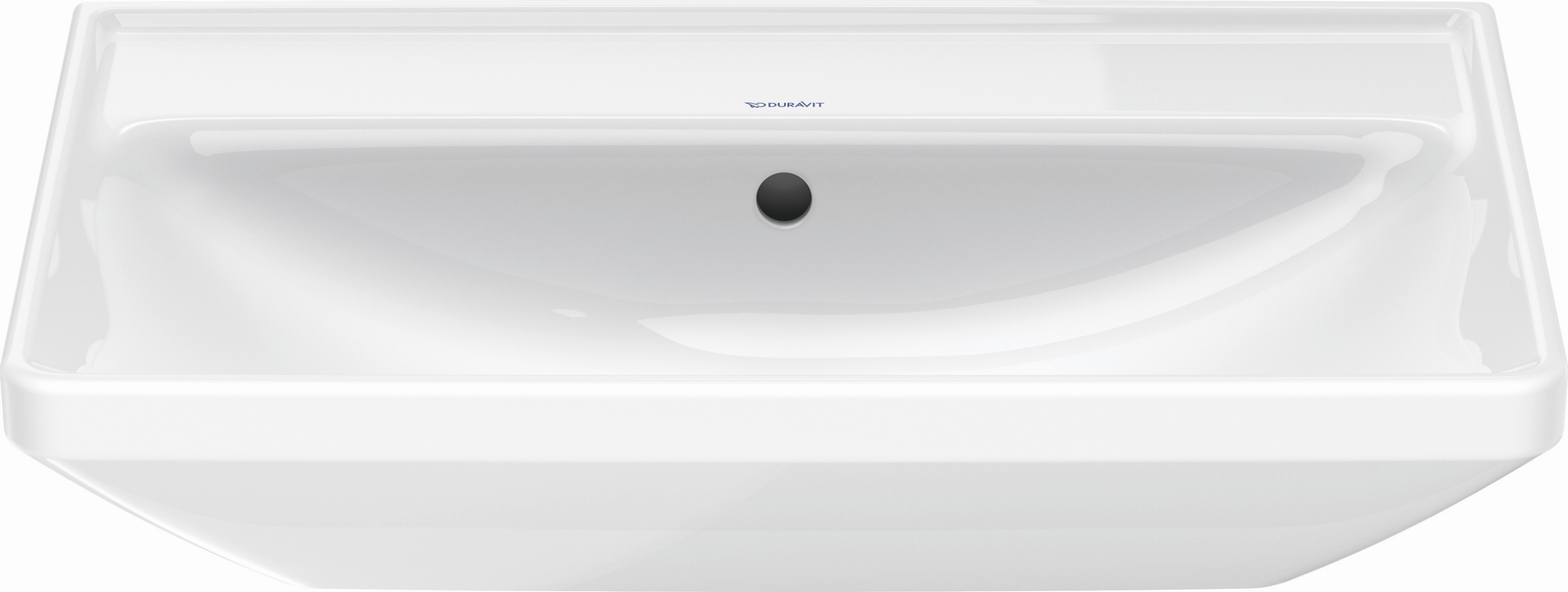 Duravit Waschtisch D-Neo 65 x 44 cm, ohne Hahnloch, weiß WonderGliss, Überlauf, Hahnlochbank, weiß
