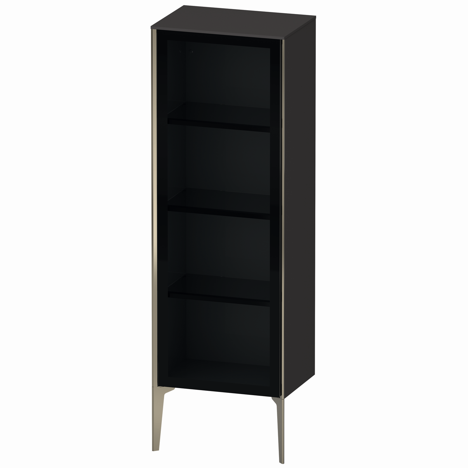 Duravit Halbhochschrank XViu 50x36x133cm, champagner matt, Glastür links, graphit supermatt