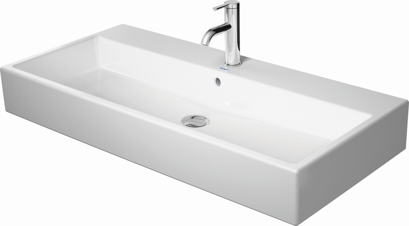 Duravit Möbel-Waschtisch Vero Air 100 x 47 cm, weiß, mit 3 Hahnlöcher, mit Überlauf, mit Hahnlochbank
