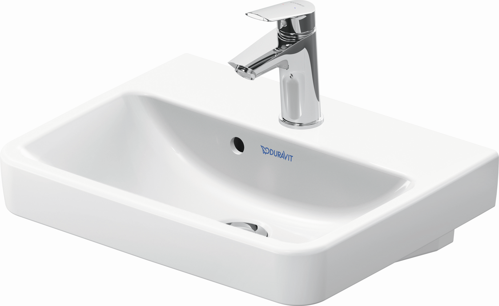 Duravit Möbel-Handwaschbecken No. 1 45x35cm, mit Hahnloch, Überlauf, Hahnlochbank, weiß