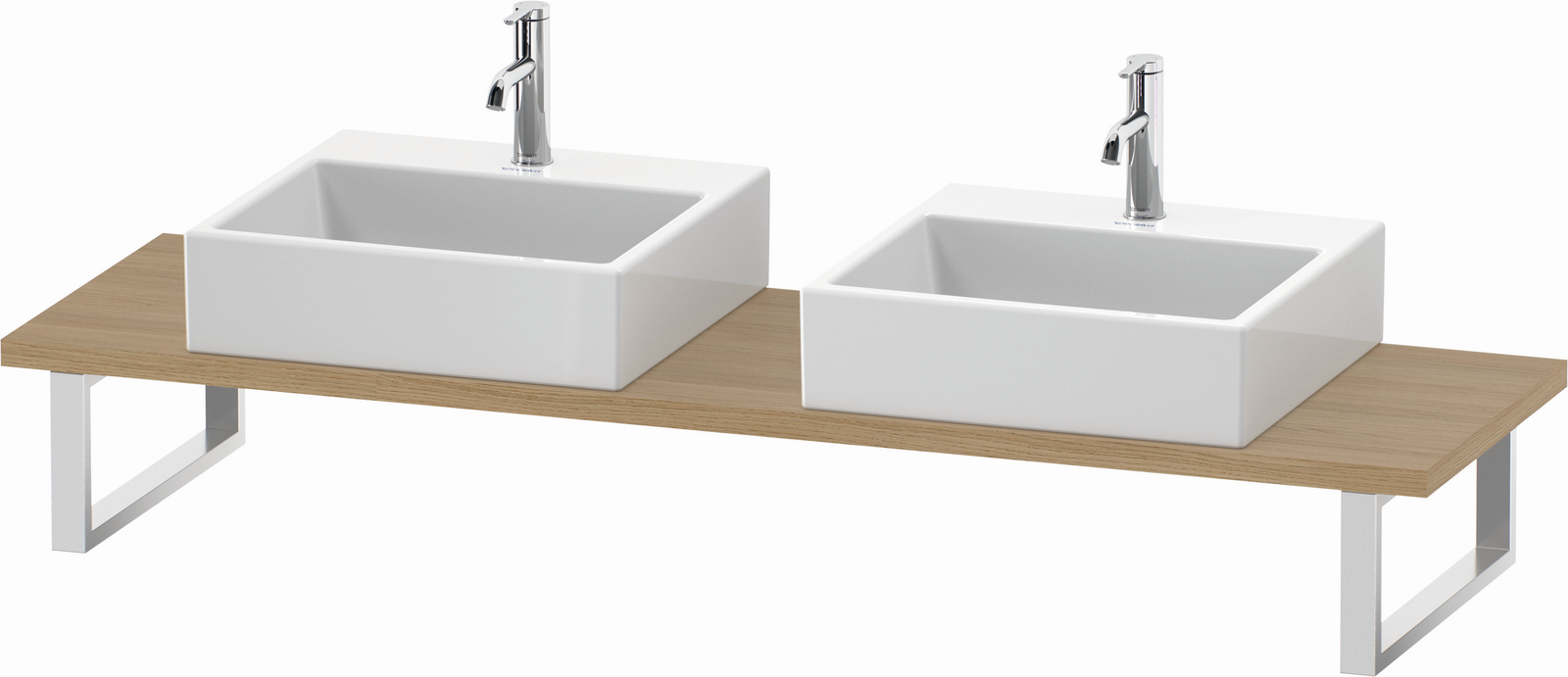 Duravit Konsole DuraStyle 80-200x48cm, 2 Ausschnitte, Stärke 3 cm, Eiche natur