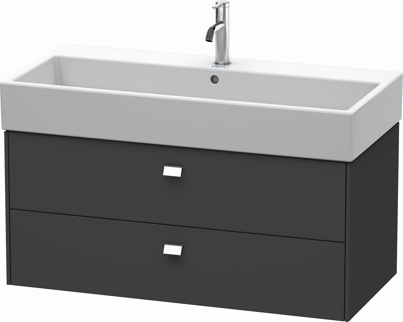 Duravit Waschtisch-Unterschrank Brioso 98,4 x 45,9 cm, chrom/Graphit matt, 2 Schubkästen, wandhängend