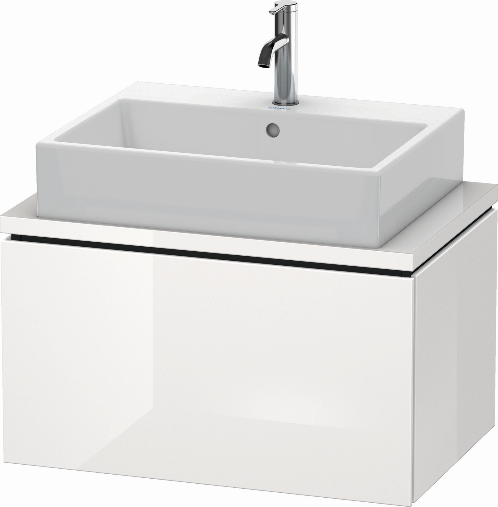 Duravit Waschtisch-Unterschrank Compact L-Cube 72 x 47,7 cm, eiche schwarz, für Konsole, 1 Auszug