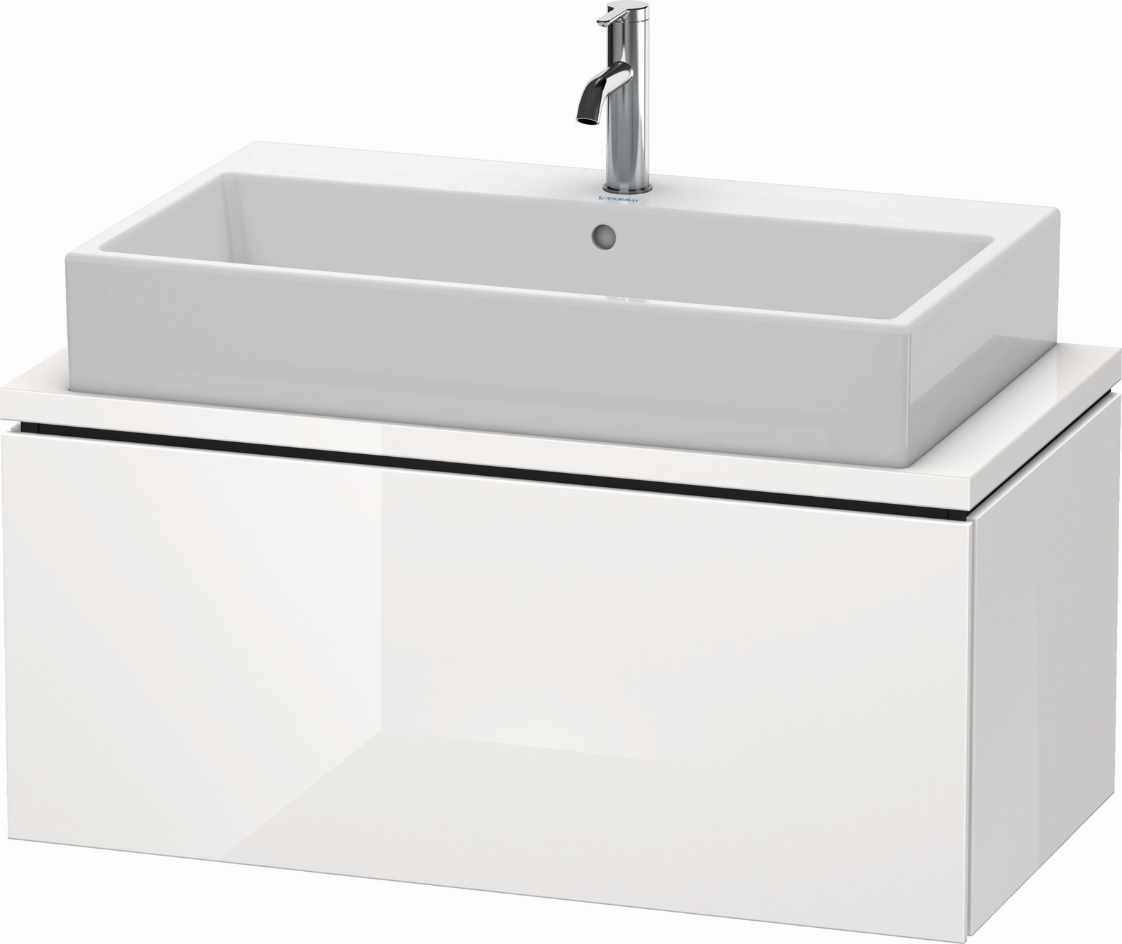 Duravit Waschtisch-Unterschrank Compact L-Cube 92 x 47,7 cm, eiche terra, für Konsole, 1 Auszug